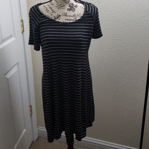 Black and white stripped baby doll dress
